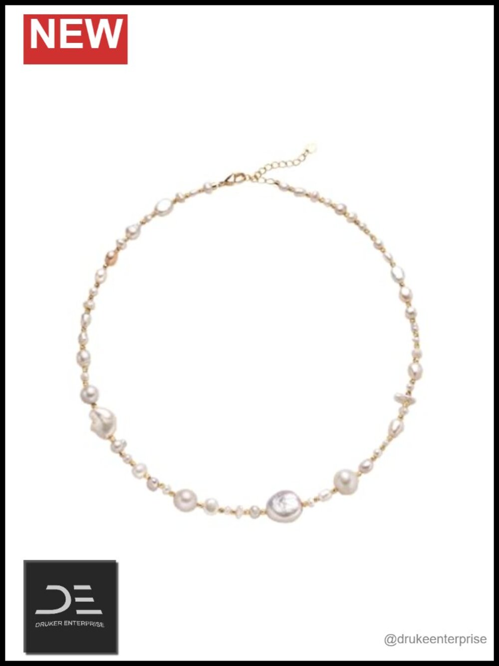 925 Sterling Silver Baroque Freshwater Pearl Necklace